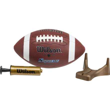 Wilson NCAA Supreme Junior Football with Pump and Tee in Brown