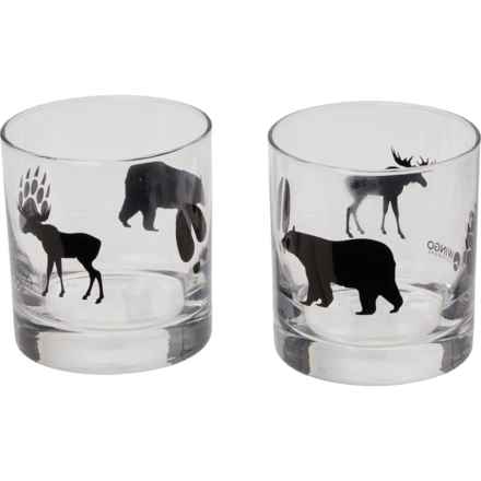 Wingo Outdoors Lowball Glasses - 2-Pack in Moose And Bear