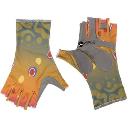 Wingo Outdoors Sun Gloves - UPF 50+, Fingerless in Brook Trout