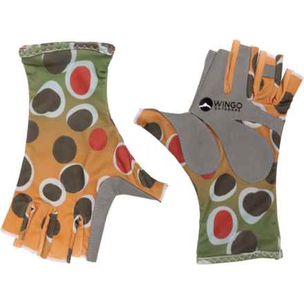 Wingo Outdoors Sun Gloves - UPF 50+, Fingerless in Brown Trout