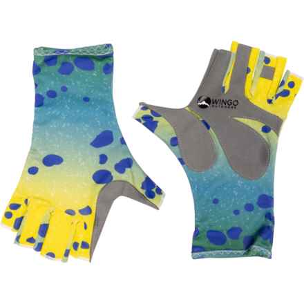 Wingo Outdoors Sun Gloves - UPF 50+, Fingerless in Mahi Mahi
