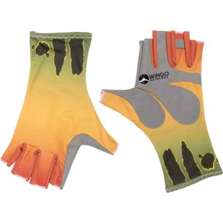 Wingo Outdoors Sun Gloves - UPF 50+, Fingerless in Peacock Bass