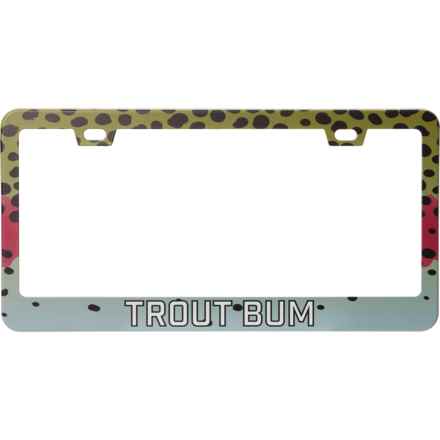 Wingo Outdoors Trout Bum License Plate Frame in Rainbow Trout 2022