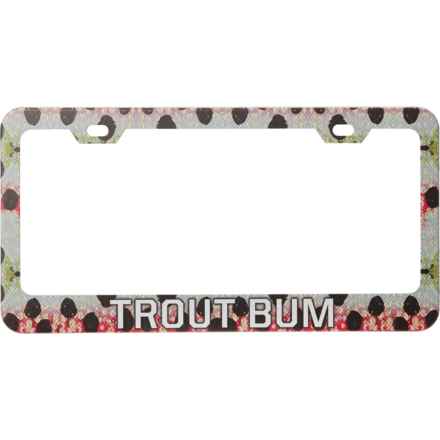 Wingo Outdoors Trout Bum License Plate Frame in Rainbow Trout