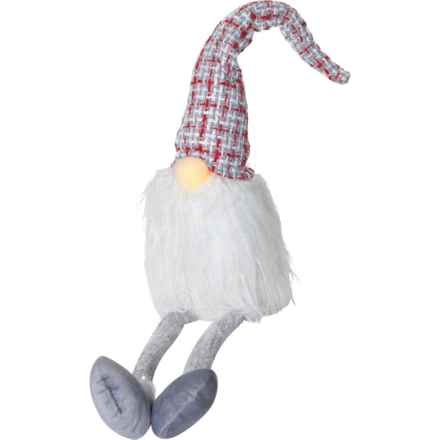 Winter Dreams Dangling Legs with LED Nose Gnome Decoration - 32.5” in Grey