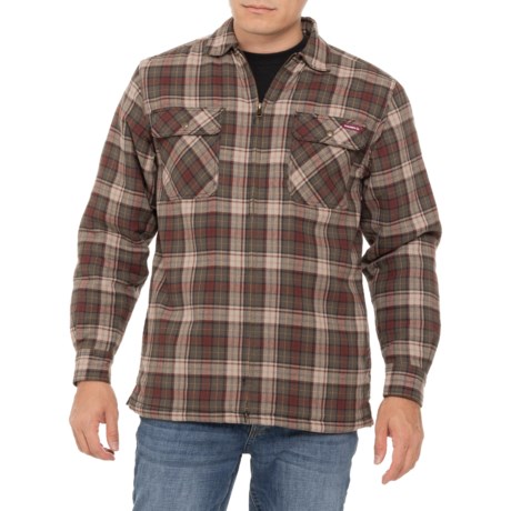 Wolverine Plaid Hastings Jacket - Sherpa Lined in Black Olive Plaid