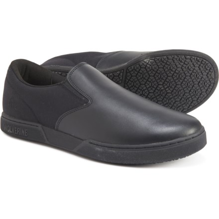 black leather slip on sneakers