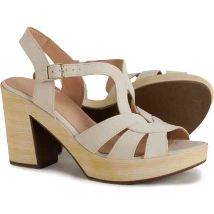 Wonders Made in Spain L-9154 Block Heel Sandals - Leather (For Women) in Off White