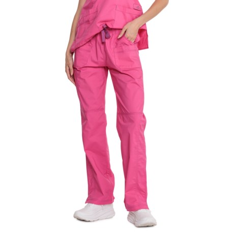 WonderWink Cargo Pocket Scrub Pants in Hot Pink