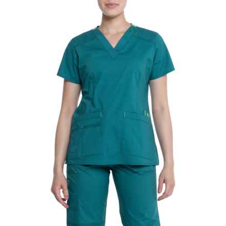 WonderWink WonderFLEX Verity V-Neck Scrub Top - Short Sleeve in Green