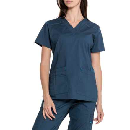 WonderWink WonderFLEX Verity V-Neck Scrub Top - Short Sleeve in Navy