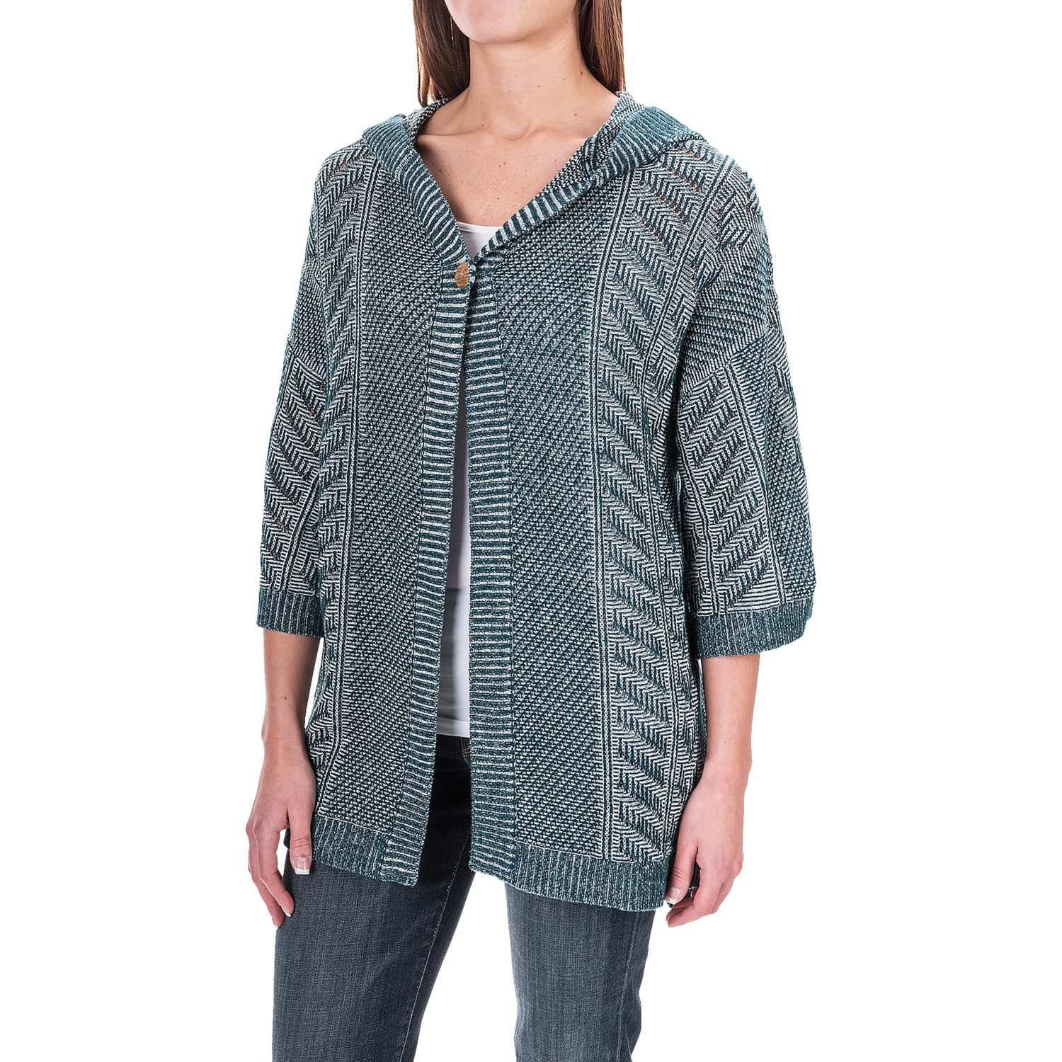 Womens hooded cardigan sweater