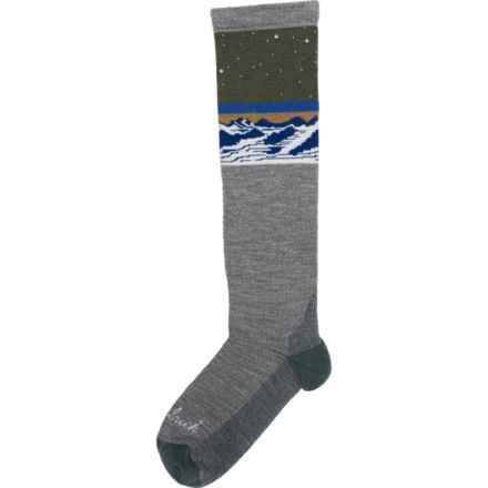 Woolrich Mountain Ski Socks - Merino Wool, Mid Calf (For Boys and Girls) in Soft Grey Mountain