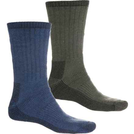 Woolrich Ultimate Merino Wool Socks - 2-Pack, Crew (For Men) in Denim/Green