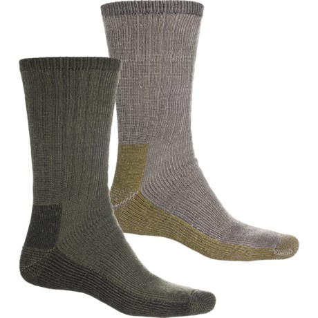 Woolrich Ultimate Merino Wool Socks - 2-Pack, Crew (For Men) in Khaki/Green