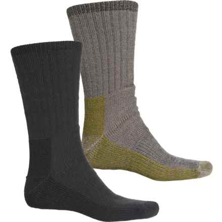 Woolrich Ultimate Outdoor Socks - 2-Pack, Crew (For Men) in Charcoal/Khaki