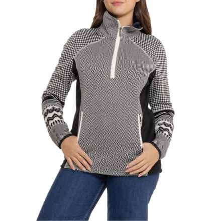 Wooly Bully Bliss Shirt - Zip Neck, Long Sleeve in White