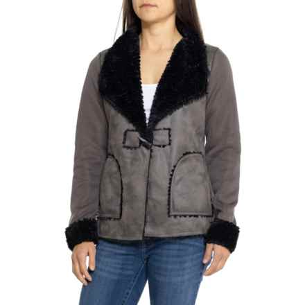 Wooly Bully Easy-Going Wrap Jacket in Shadow Grey