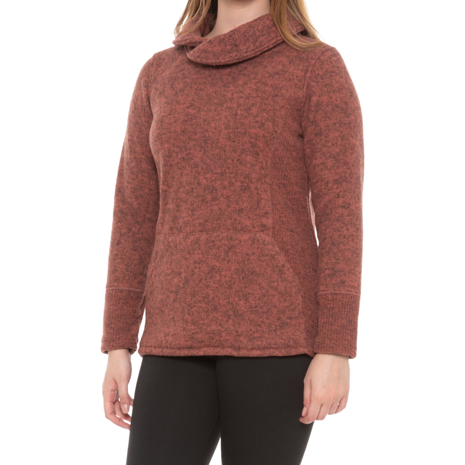 Wooly Bully Wear Comfy Cowl Shirt Zip Neck, Long Sleeve