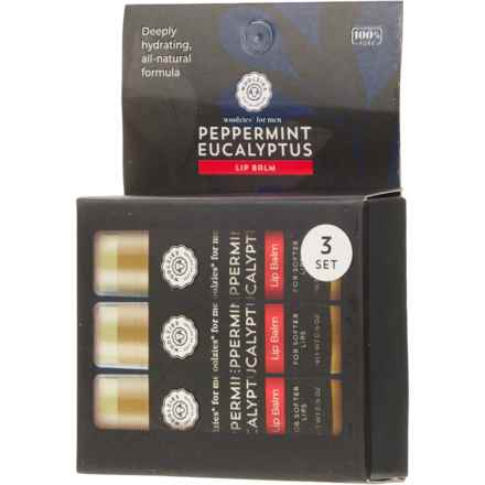 Woolzies Peppermint Eucalyptus Lip Balm - 3-Pack (For Men) in Multi