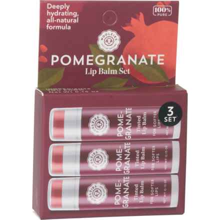 Woolzies Pomegranate 100% Natural Tinted Lip Balm - Set of 3 in Multi