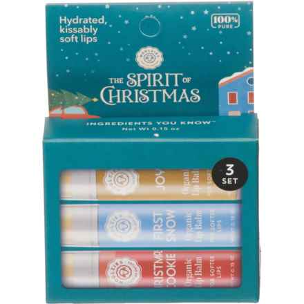 Woolzies Spirit of Christmas Organic Lip Balms - Set of 3 in Holiday