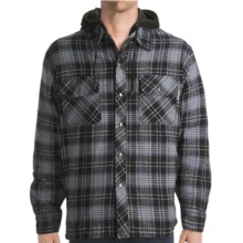 Work King Hooded Flannel Shirt - Fleece Lined, Long Sleeve (For Men) in Black/Grey/White - Closeouts