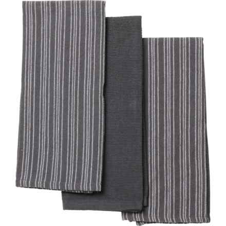 Working Kitchen Enzyme-Washed Kitchen Towels - 3-Pack in Charcoal