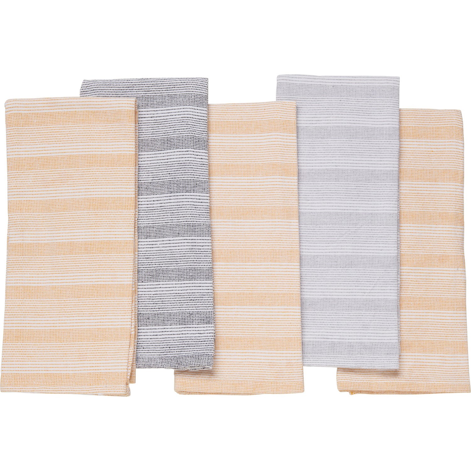 Working Kitchen Stonewashed Kitchen Towels 5Pack, YellowBlack