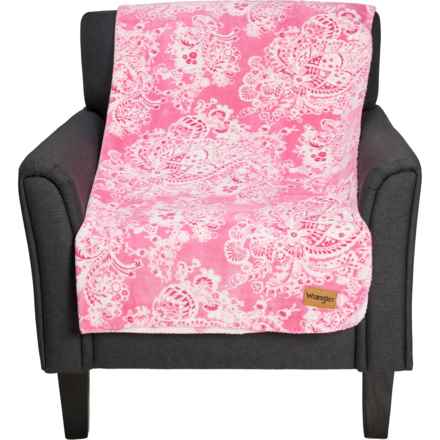 Wrangler Cacti Lush Throw Blanket - 50x70”, Reversible in Pink Cacti