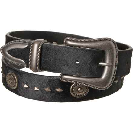 Wrangler Cut Edge Calf Hair-On Belt - Leather, 32 mm in Black