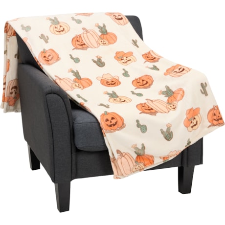 Wrangler Desert Pumpkins Plush Printed Throw Blanket - 400 gsm