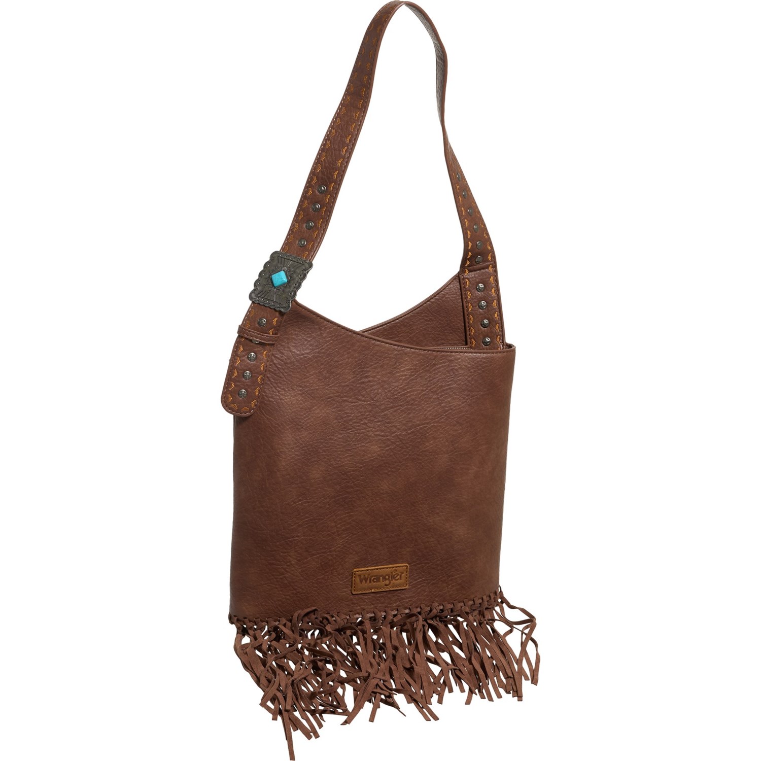 (取寄) ラングラー フリンジ ホーボー バッグ ウィズ スタデッド ストラップ Wrangler Fringe Hobo Bag with Studded Strap  Coffee Wrangler Fringe Hobo Bag with Studded Strap - Save 39%