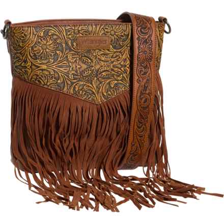 Wrangler Fringed Half Tool Crossbody Bag in Brown