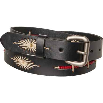 Wrangler Navaho-Inspired Belt - Leather, 25 mm in Black Red