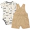 9NAHF_2 Wrangler Newborn Boys Baby Bodysuit and Knit Shortall Set - Short Sleeve
