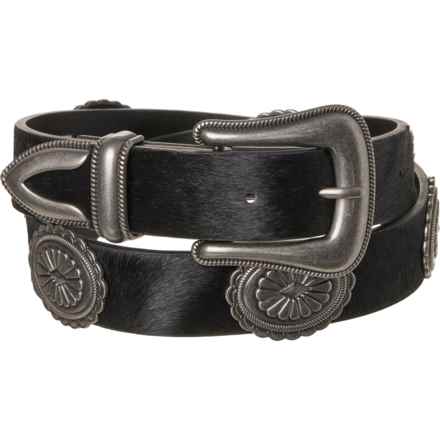 Wrangler Scalloped Three-Piece Belt - Leather, 25 mm in Black
