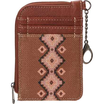 Wrangler Southwestern Art Print Mini Zip Card Case in Dark Brown