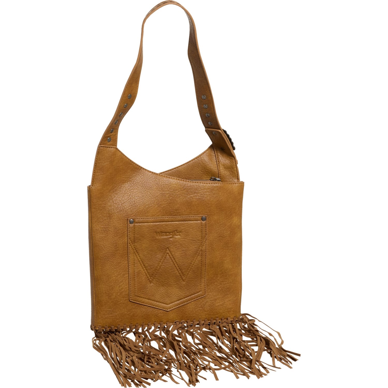 (取寄) ラングラー スタッズ アンド フリンジ ホーボー バッグ Wrangler Stud and Fringed Hobo Bag  Brown Wrangler Stud and Fringed Hobo Bag - Save 56%