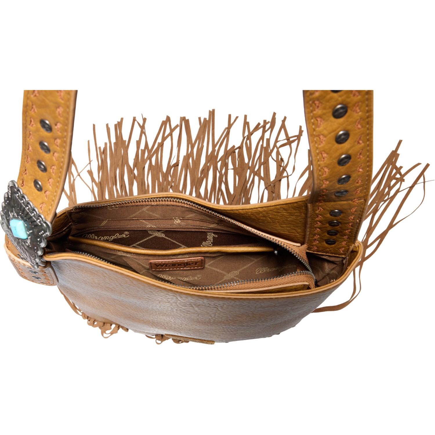 Wrangler Stud and Fringed Hobo Bag - Save 56%