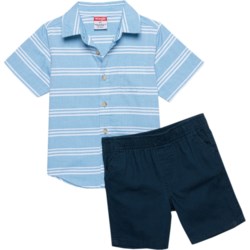 Wrangler Toddler Boys Button-Up Shirt and Shorts Set - Short Sleeve in Multi