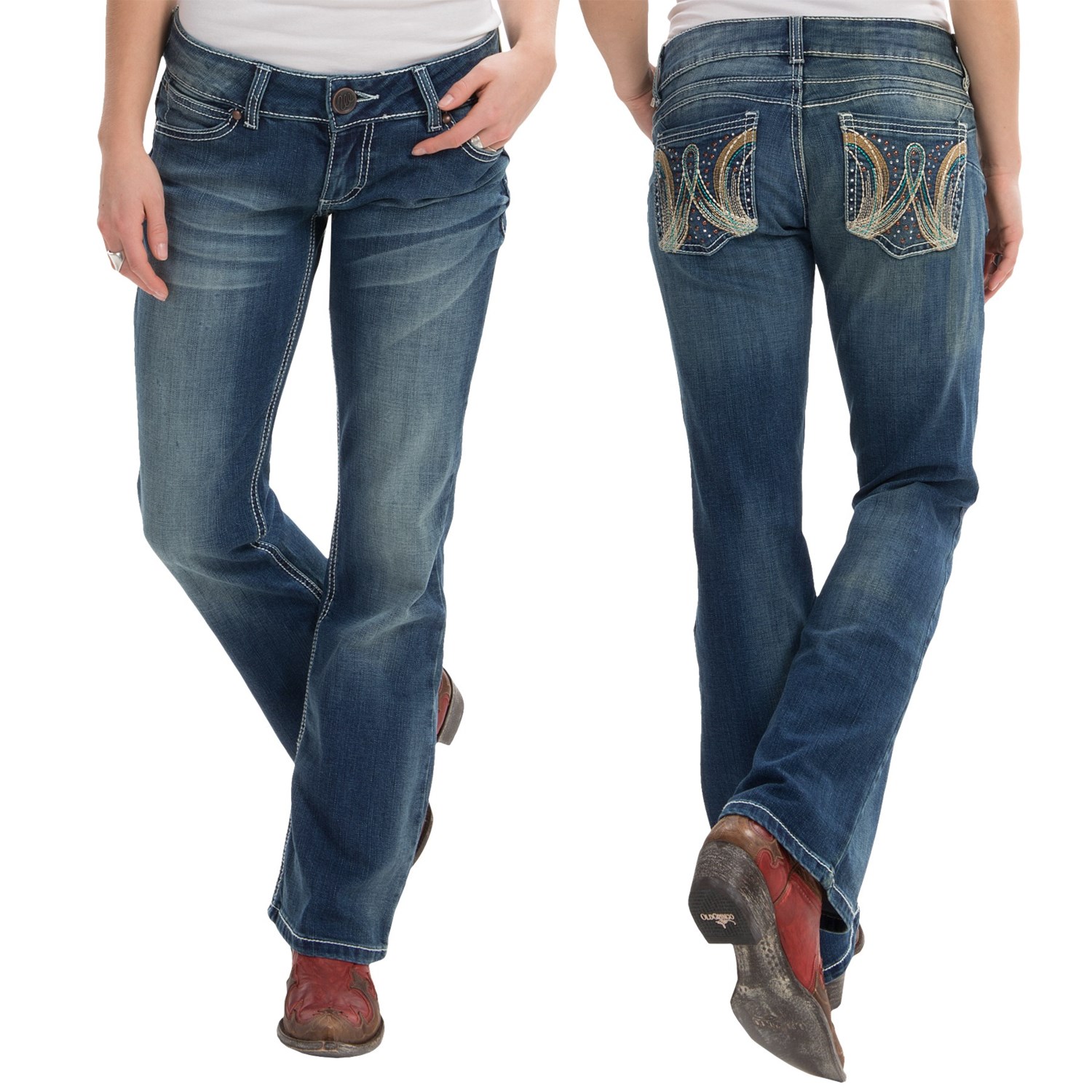 Wrangler Ultra Low-Rise Patch Jeans (For Women) - Save 50%