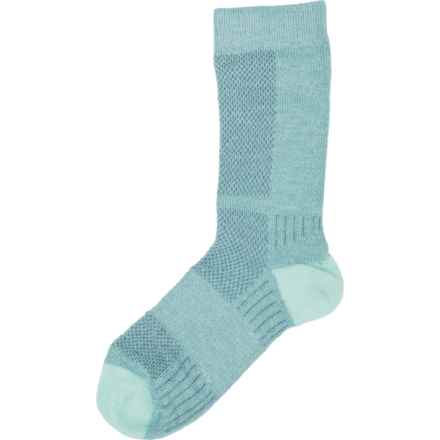 Wrightsock Large - Boys and Girls CoolMesh II Double-Layer Socks - Crew in Seamist