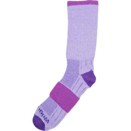 Wrightsock Large - Boys and Girls Double Layer Escape Socks - Crew in Purple/Plum