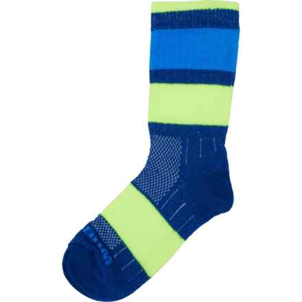 Wrightsock Small - Boys and Girls Double Layer Escape Socks - Crew in Blue Stripes