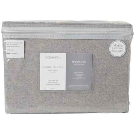 Wulfing Made in Germany King Heathered Flannel Sheet Set - Grey in Grey