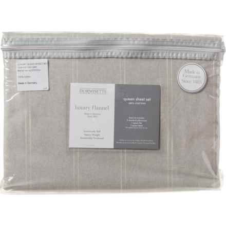 Wulfing Made in Germany Queen Heathered Stripe Sheet Set - Light Grey in Light Grey