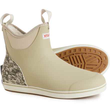 XTRATUF 6” Trolling Pack Ankle Deck Boots - Waterproof, Fleece Lined (For Women) in Grey
