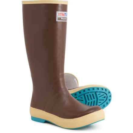 XTRATUF Fishe® Wear Legacy Boots - Waterproof, 15” (For Women) in Brown/Blue
