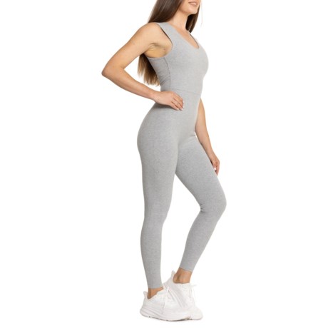 Year Of Ours Body V-Neck Jumpsuit in Heathered Grey